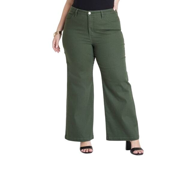 Ava & Viv Green Flare & Wide Leg Jeans - Picture 1 of 9